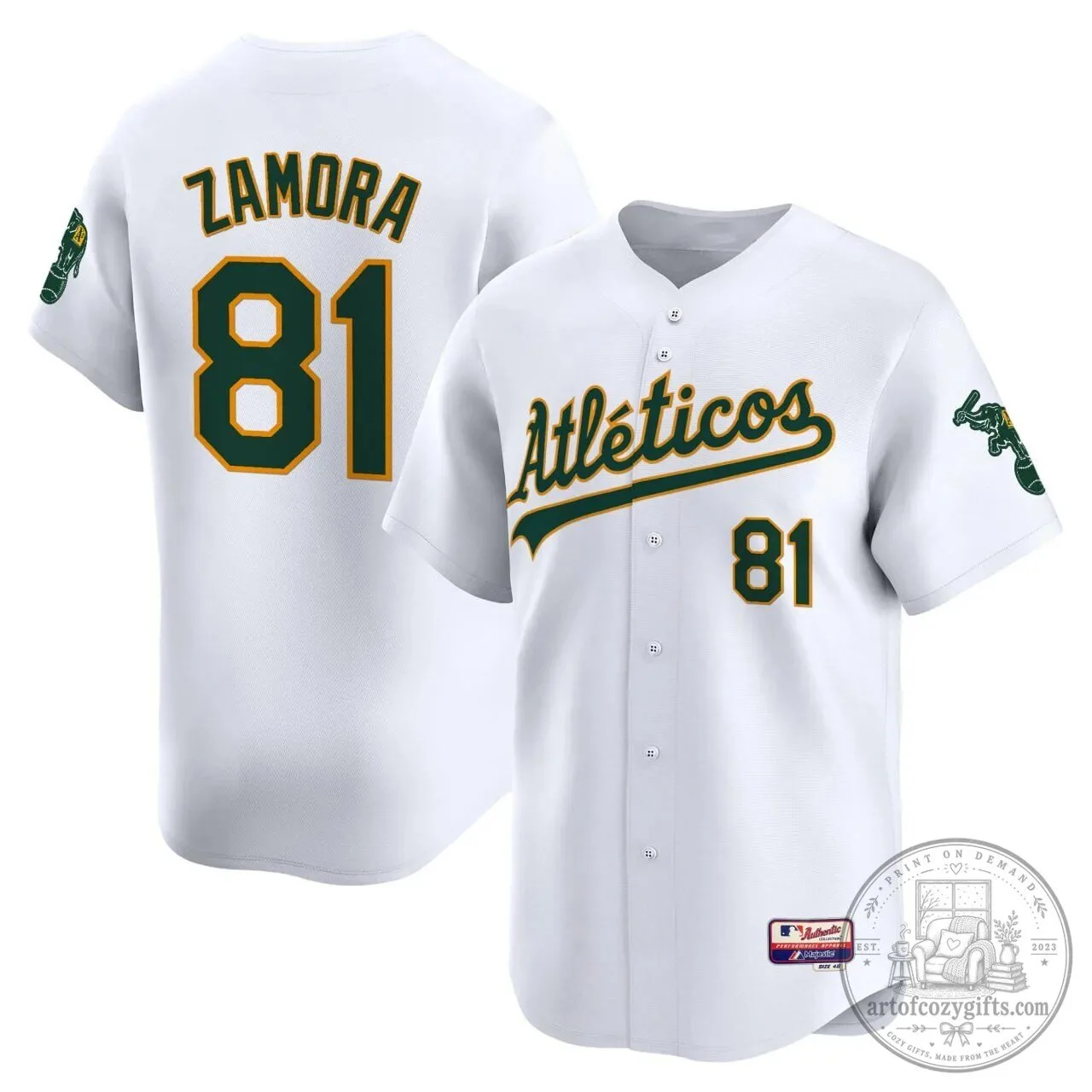 Oakland Athletics Ramon Zamora Number 81 White Baseball Jersey