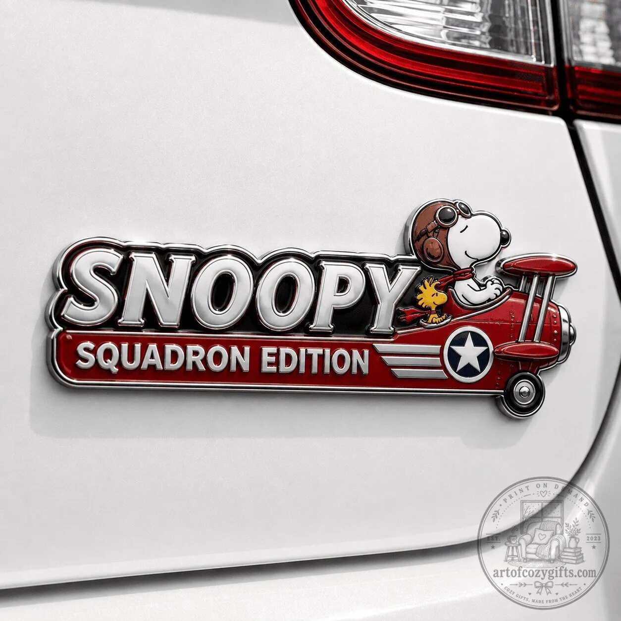 Snoopy Squadron Edition Car Emblem Badge