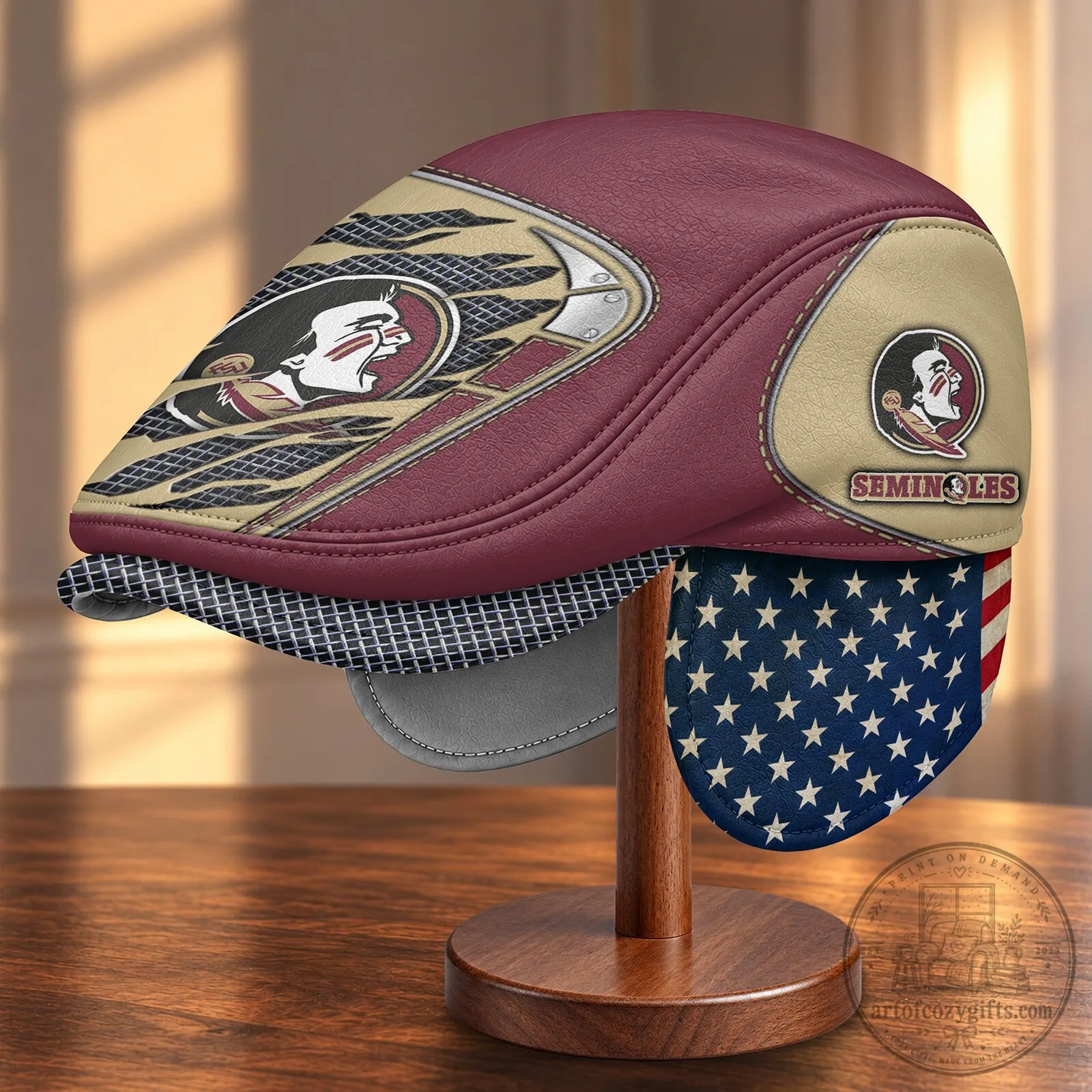 Florida State Seminoles NCAA Flat Cap with Foldable Ear Flaps