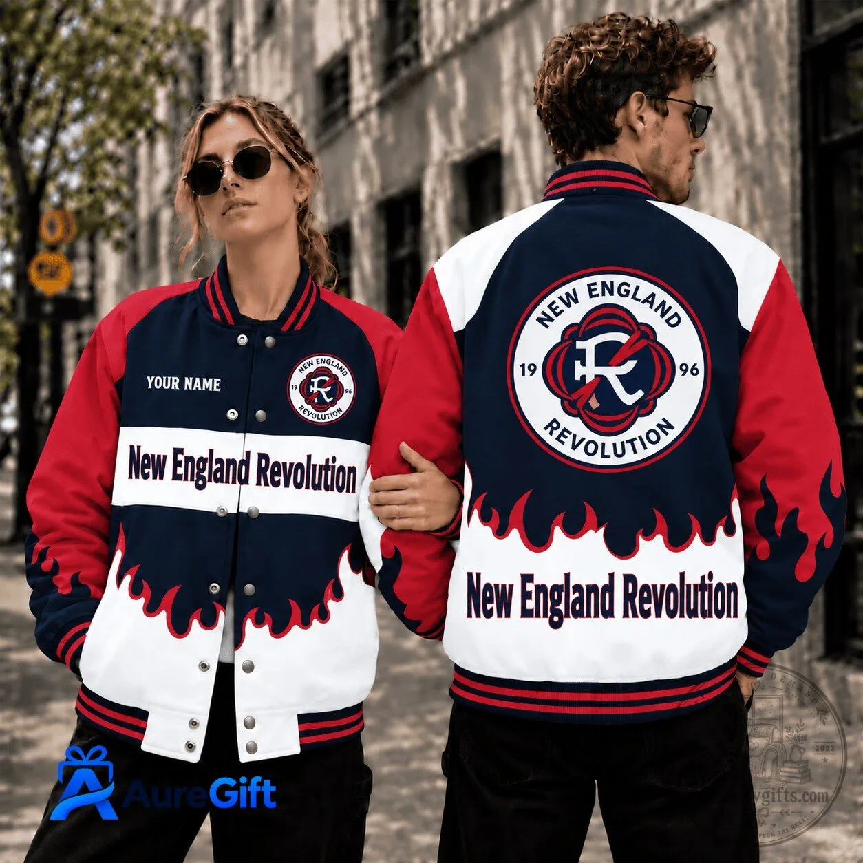 New England Revolution Major League Soccer Personalized Baseball Jacket