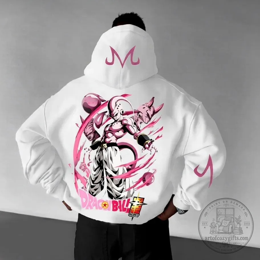 Dragon Ball Z Majin Buu Anime Character Graphic Print Hoodie