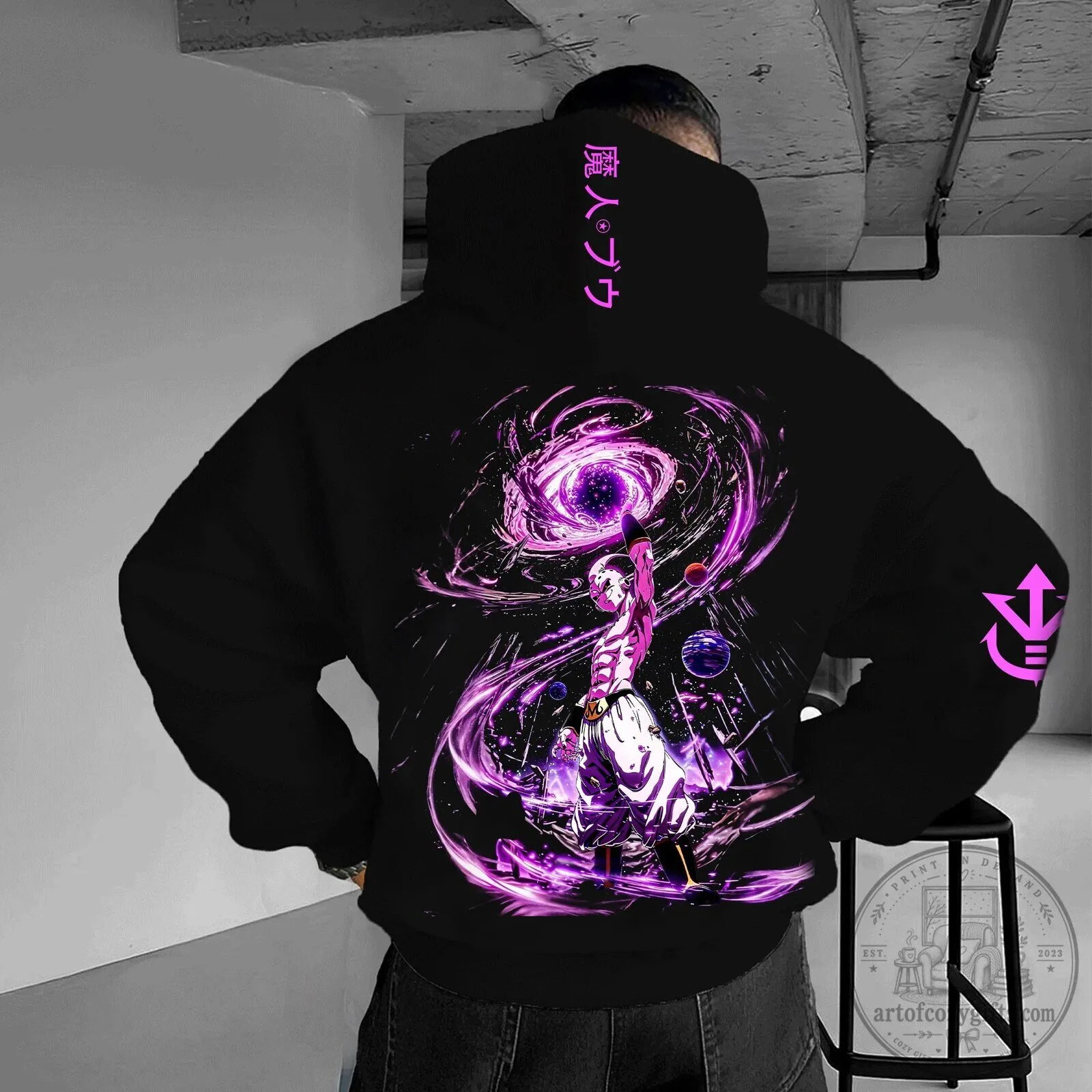 Graphic Hoodie featuring Majin Buu from Dragon Ball Z in Streetwear Style