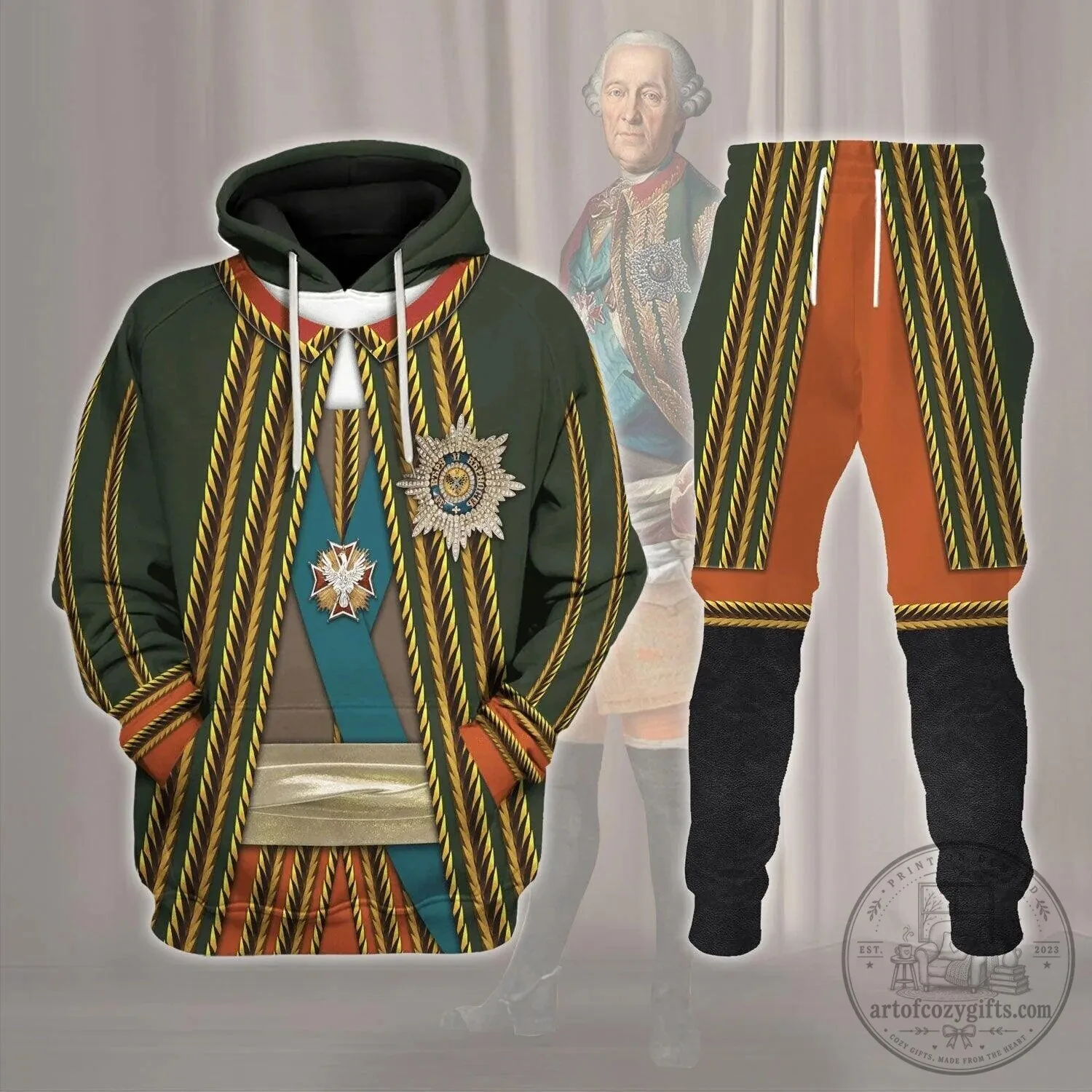 Burkhard Christoph von Munnich German Army Officer Costume Hoodie and Pants Set