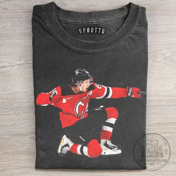 New Jersey Devils Graphic T-Shirt featuring Hockey Star Jack Hughes