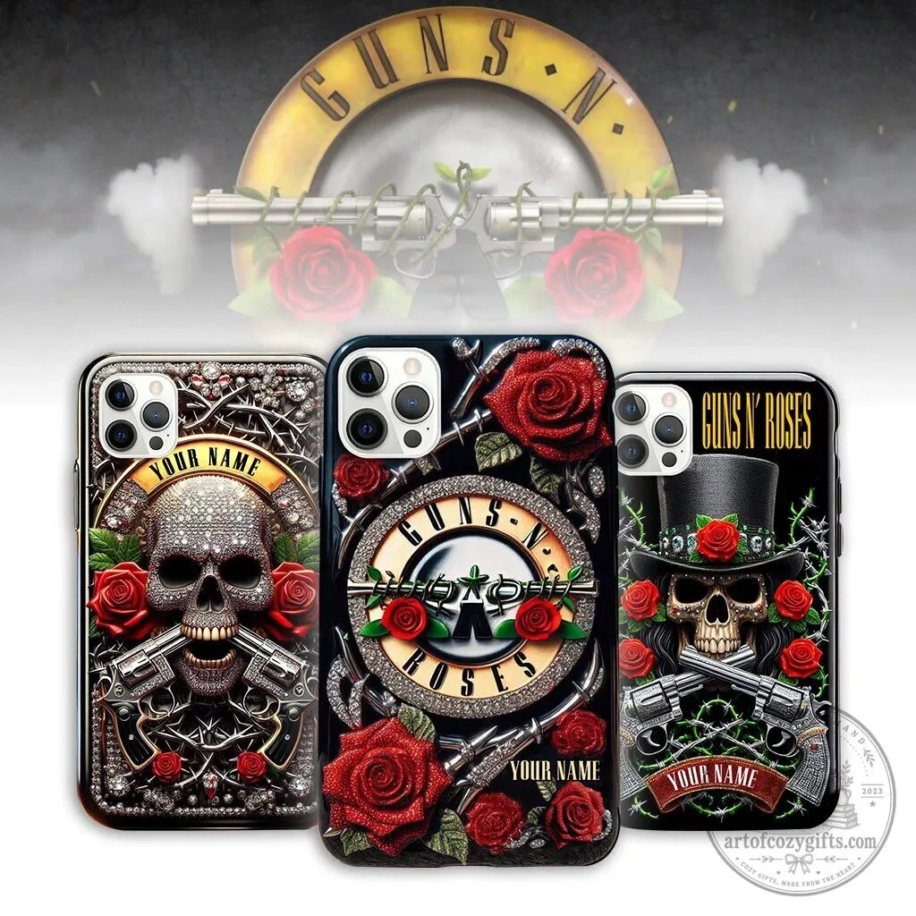 Guns N' Roses Skull and Roses Rock Band Phone Case