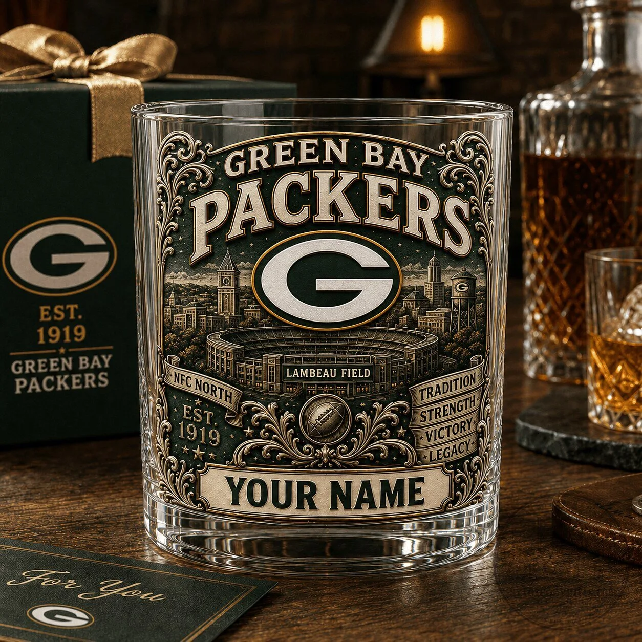 Green Bay Packers National Football League Lambeau Field Whiskey Drinking Glass