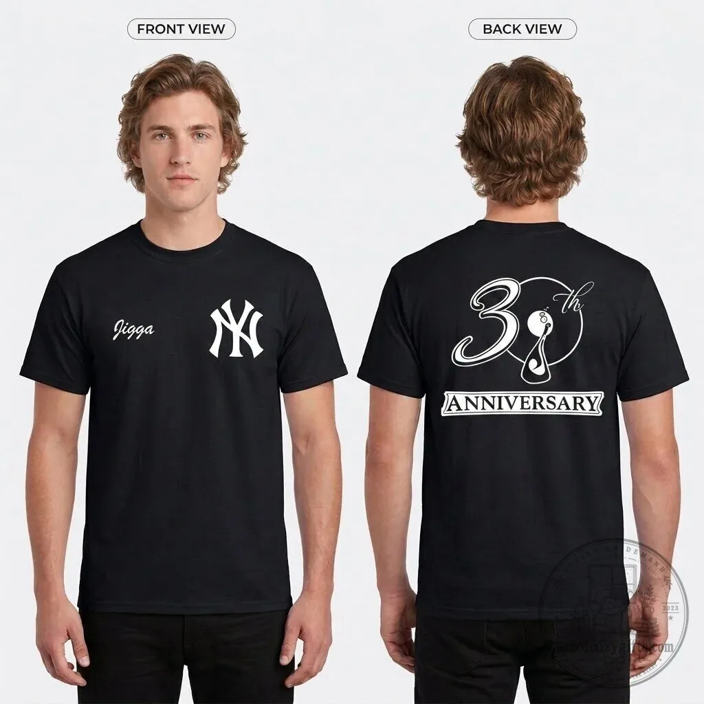 Jay-Z Jigga 30th Anniversary New York Yankees Baseball Team T-Shirt