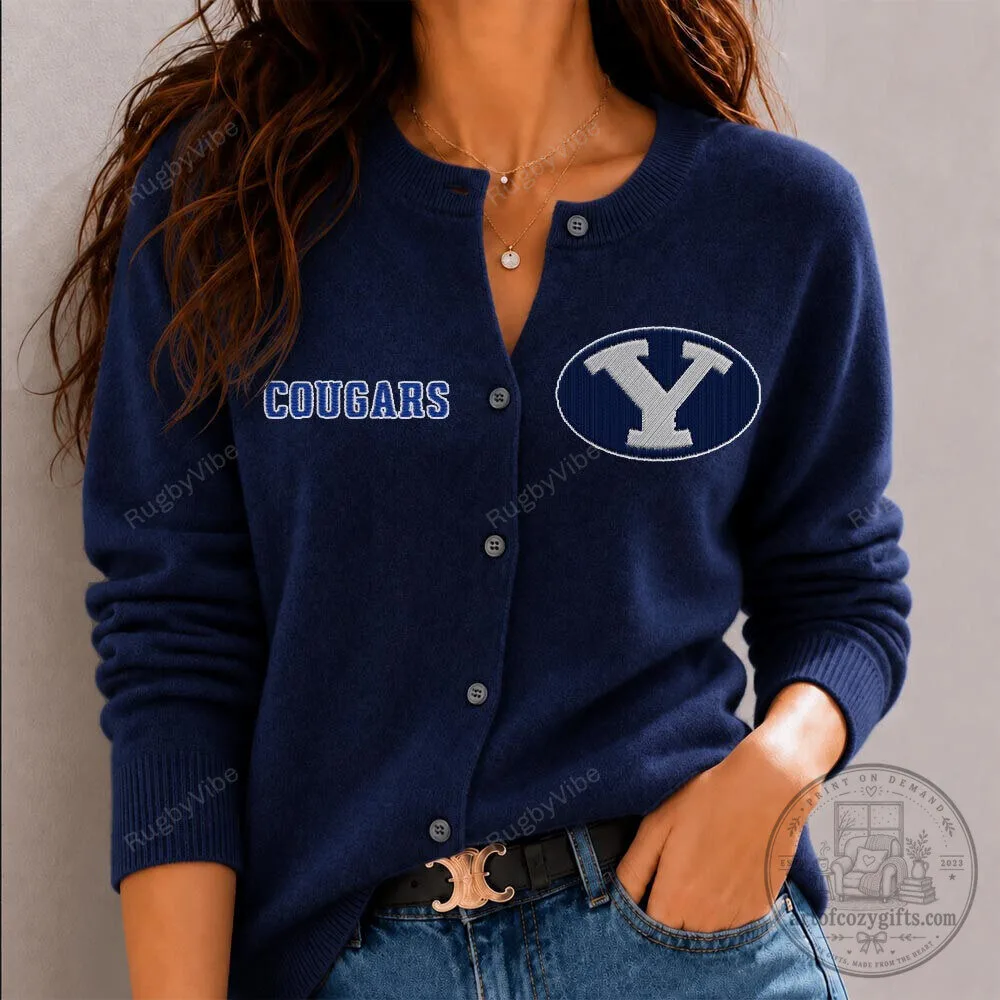 BYU Cougars Embroidered Cardigan Sweater for Women