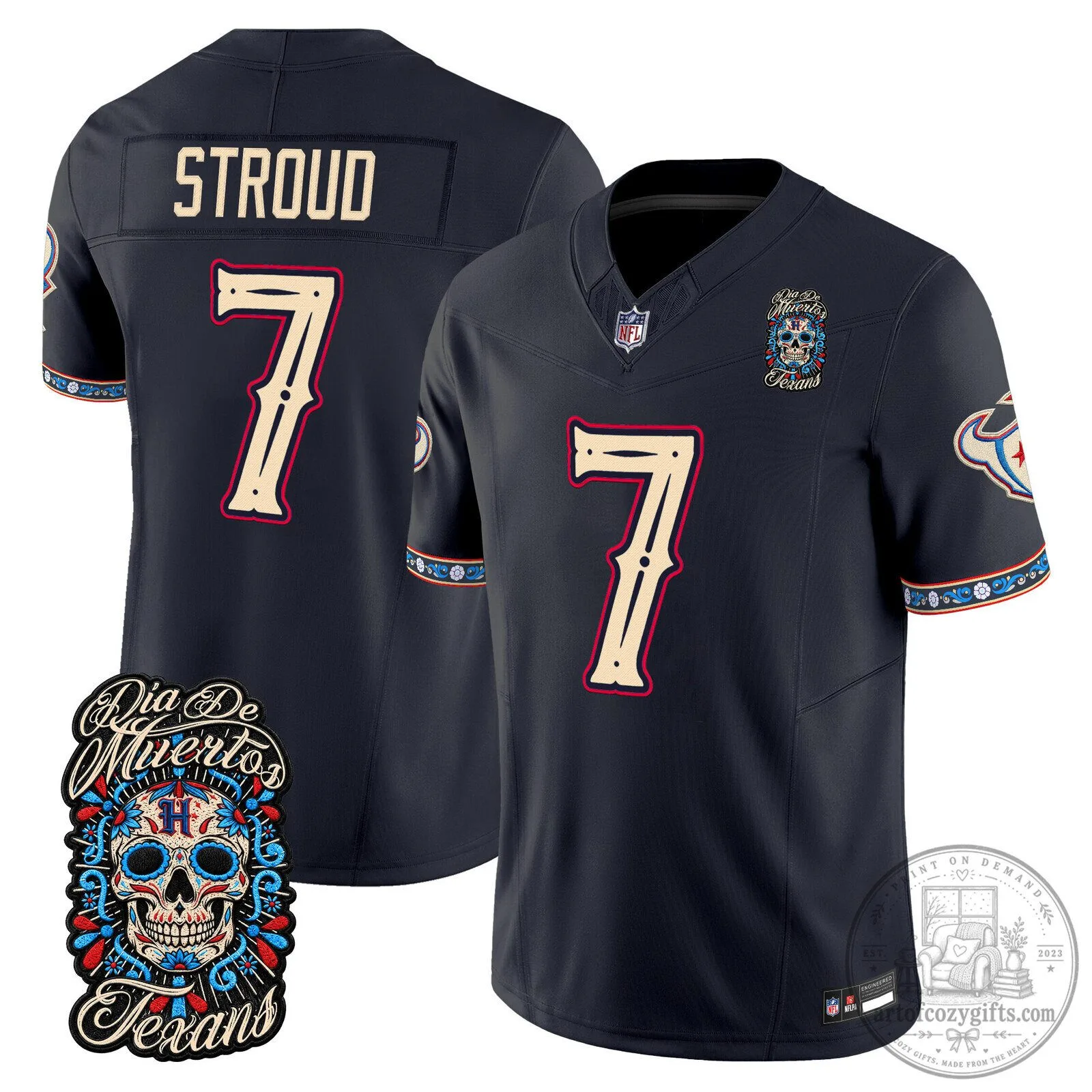 C.J. Stroud Football Jersey for Houston Texans - Dia de los Muertos Edition