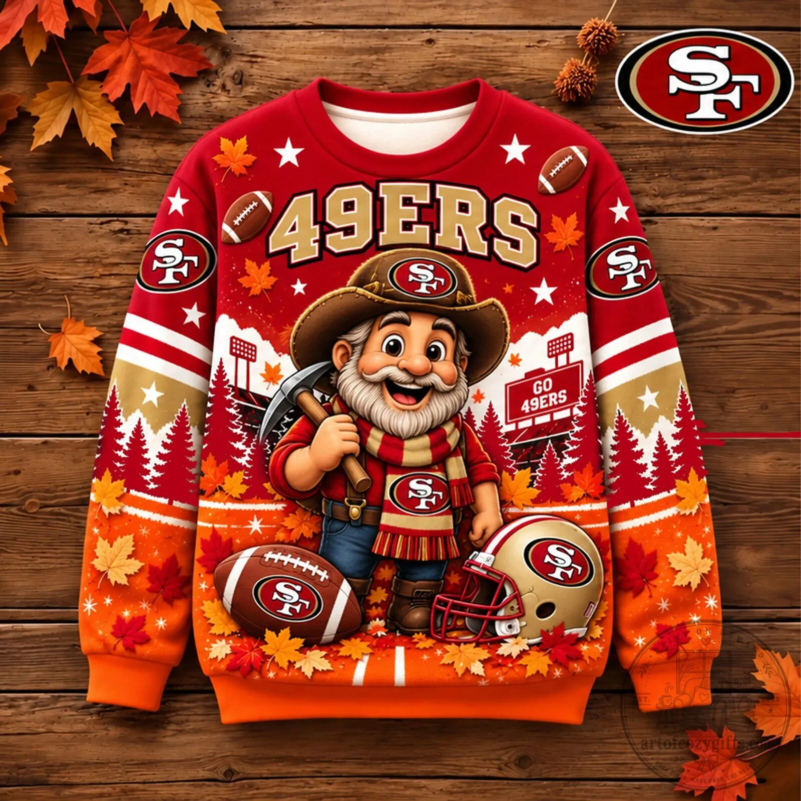 San Francisco 49ers Football Team Ugly Christmas Sweater Crewneck Sweatshirt