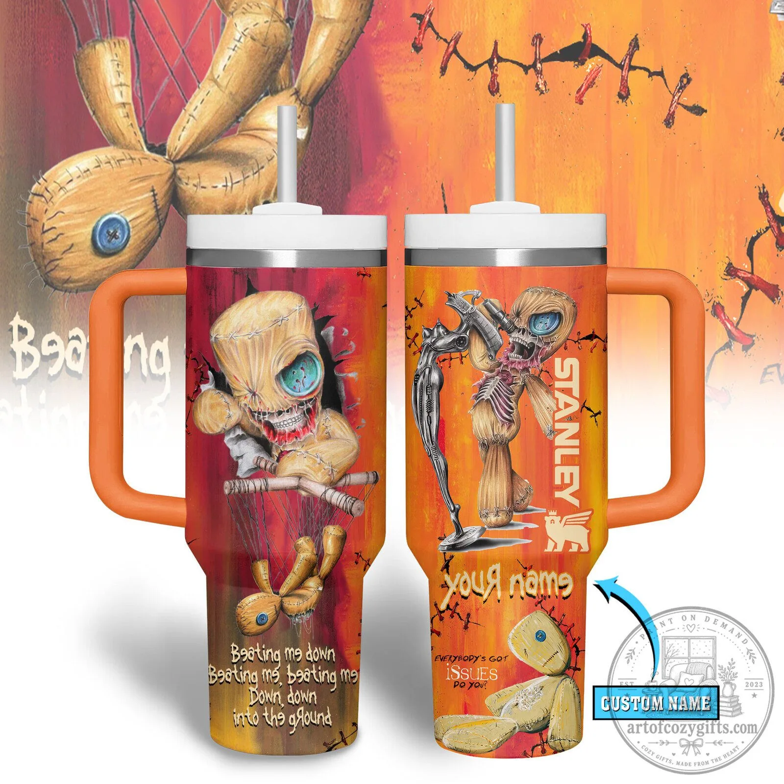 Korn Beating Me Down Stanley Voodoo Doll Tumbler with Handle