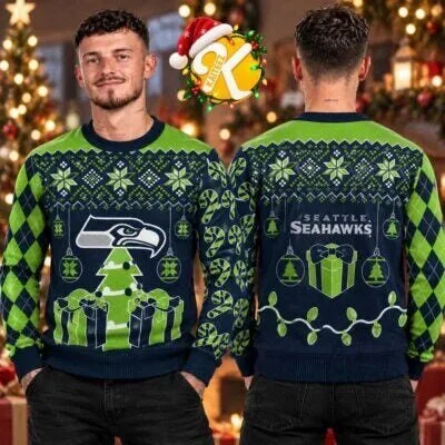 Seattle Seahawks Christmas Holiday Ugly Sweater