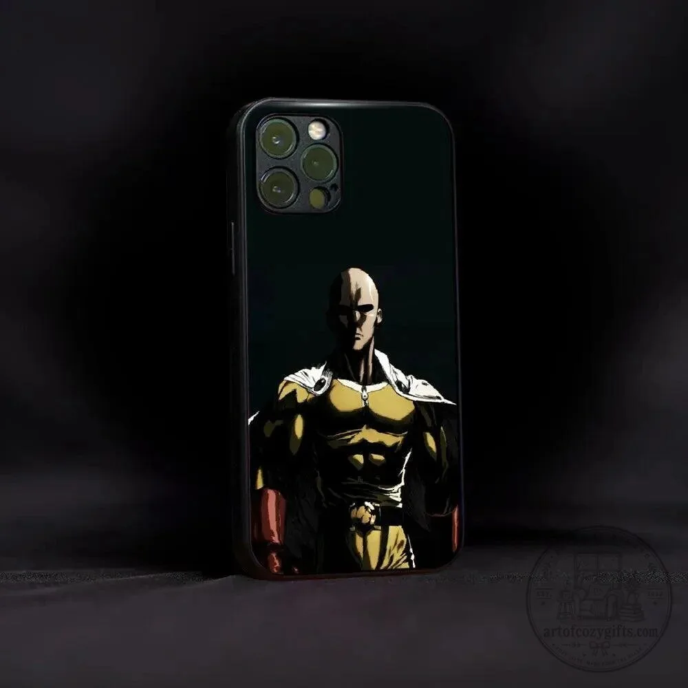 One-Punch Man Saitama Anime Character Art Phone Case for iPhone