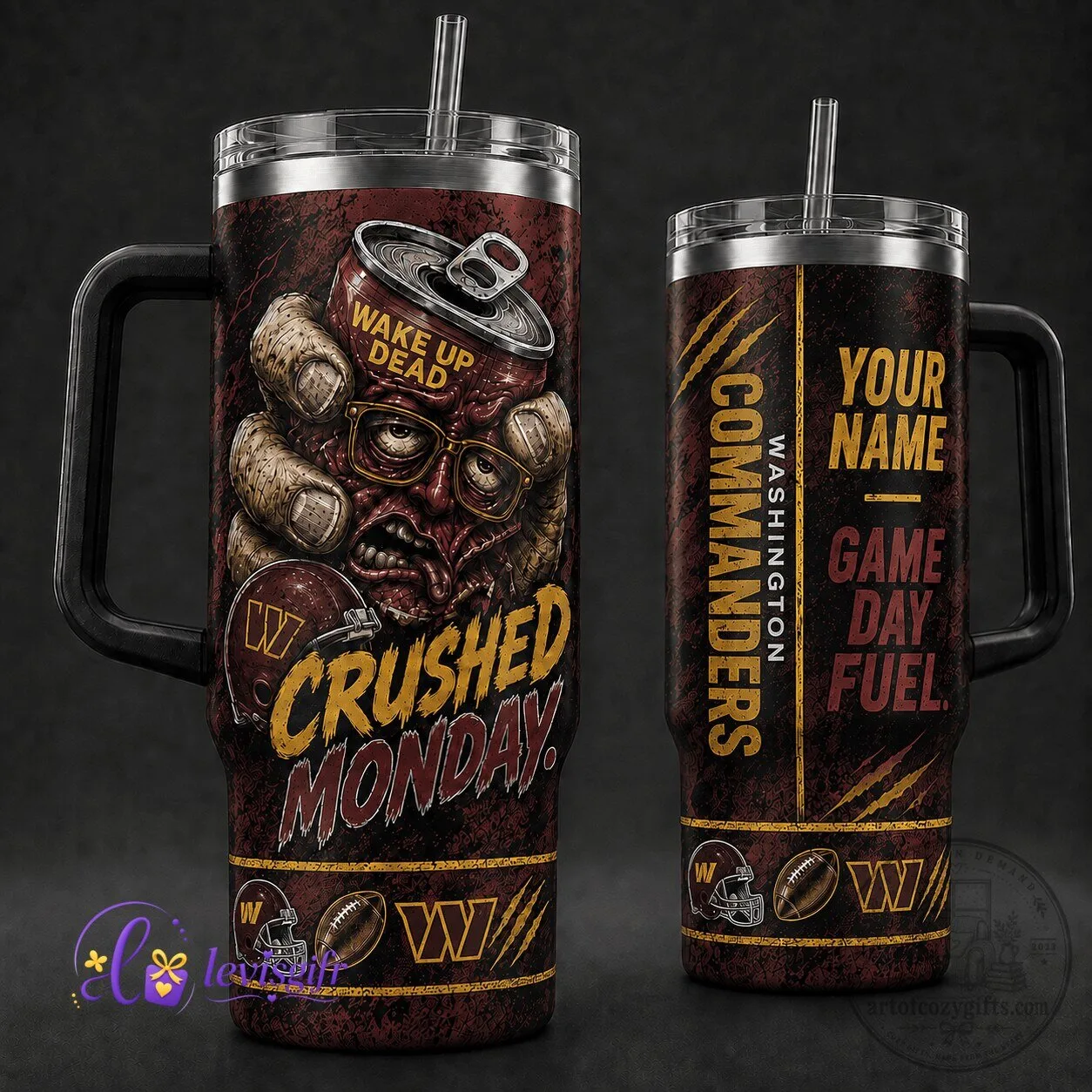 Washington Commanders Football Team Wake Up Dead Crushed Monday Tumbler
