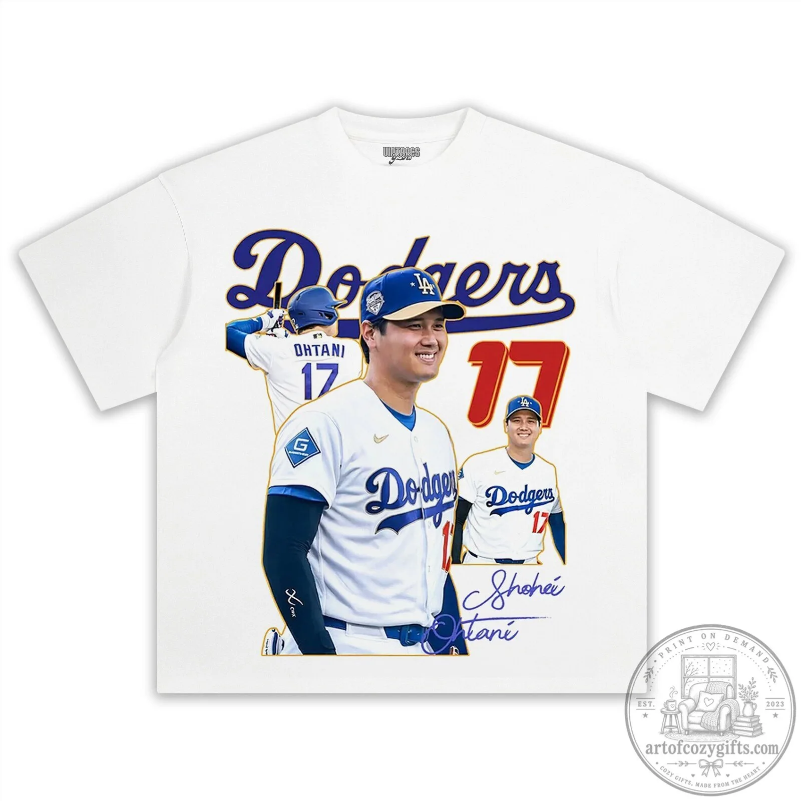 Los Angeles Dodgers Graphic T-Shirt featuring Shohei Ohtani Baseball Design 11 Los Angeles Dodgers Graphic T-Shirt featuring Shohei Ohtani Baseball Design