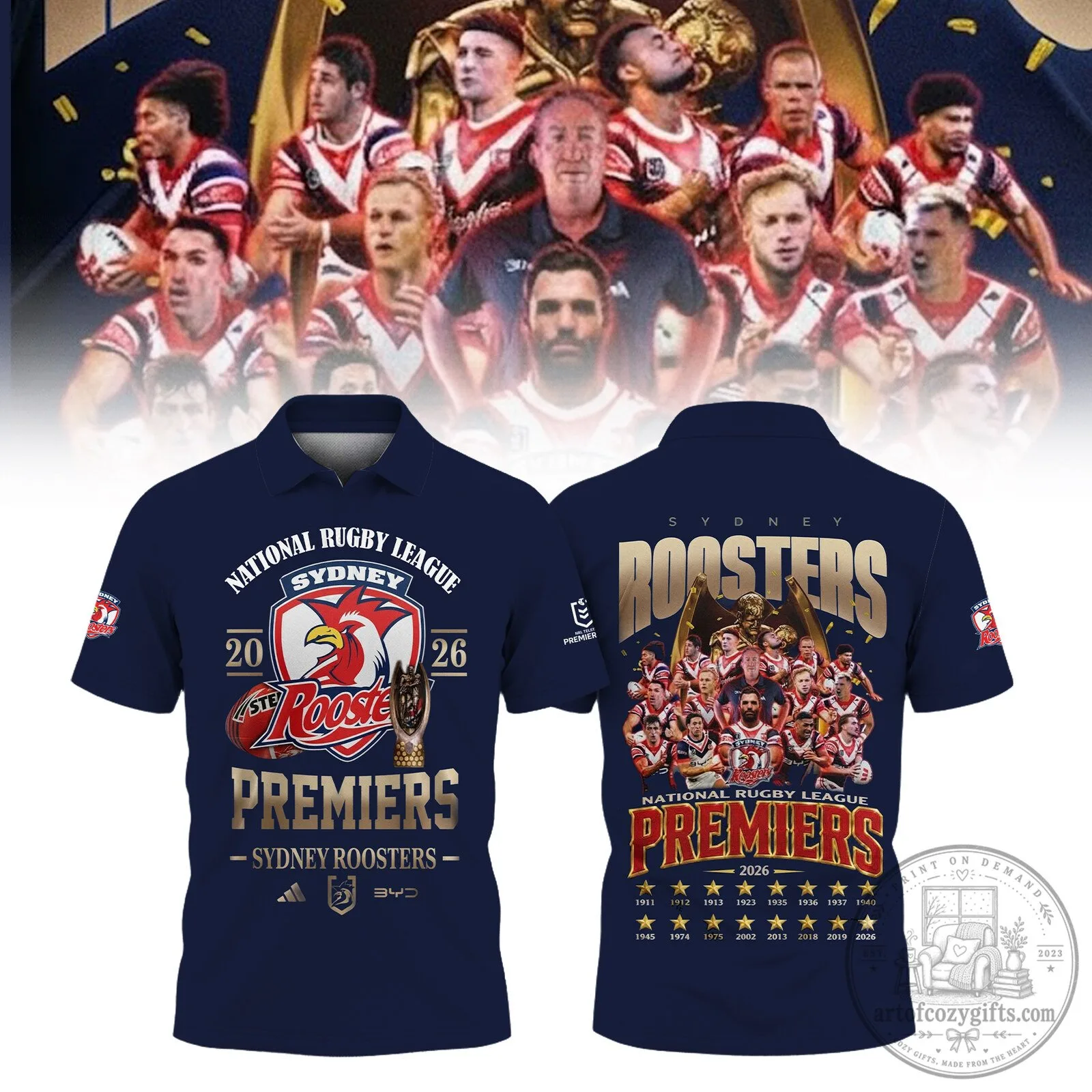 Sydney Roosters National Rugby League Premiers 2026 Commemorative Polo Shirt