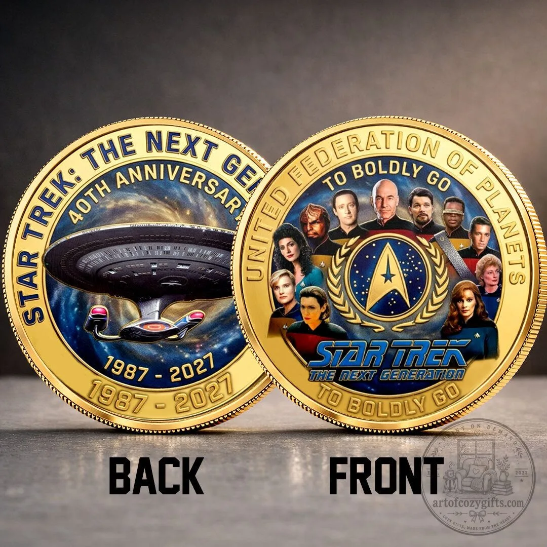 Star Trek The Next Generation 40th Anniversary Gold Plated Commemorative Coin