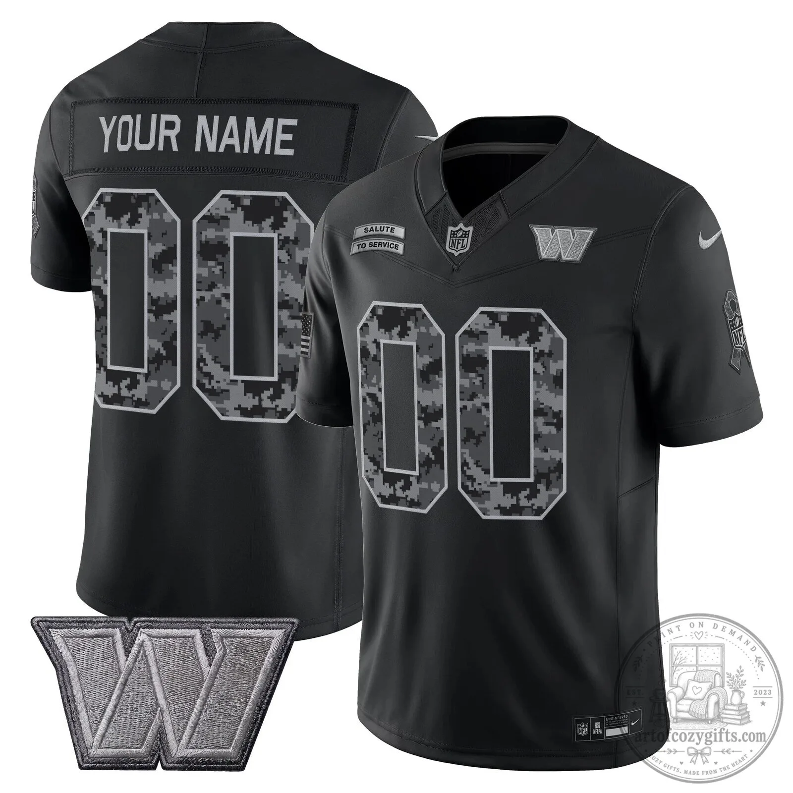Washington Commanders Salute to Service Custom Football Jersey