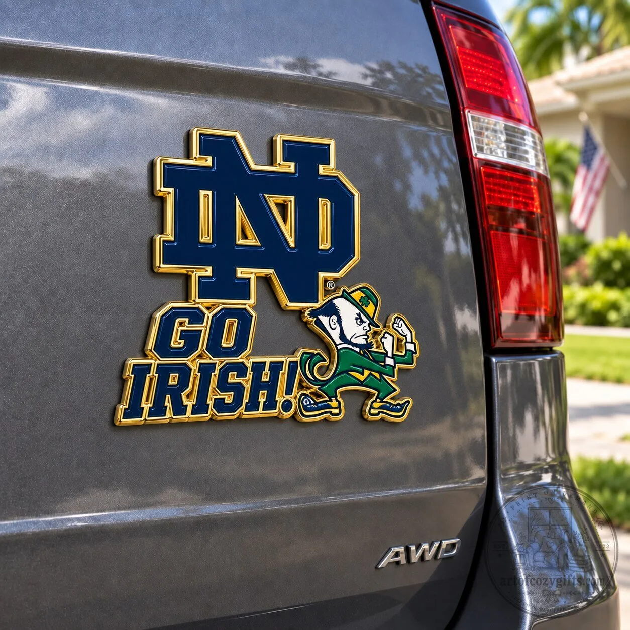 Notre Dame Fighting Irish Go Irish NCAA Team Logo Car Decal Sticker