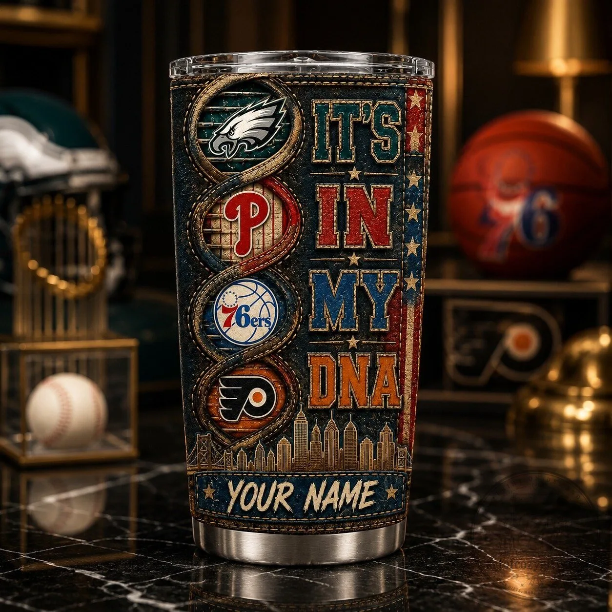 Philadelphia Sports Teams Personalized It's In My DNA Tumbler