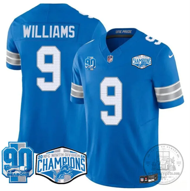 Detroit Lions 2024 NFC North Division Champions Jersey for Jameson Williams