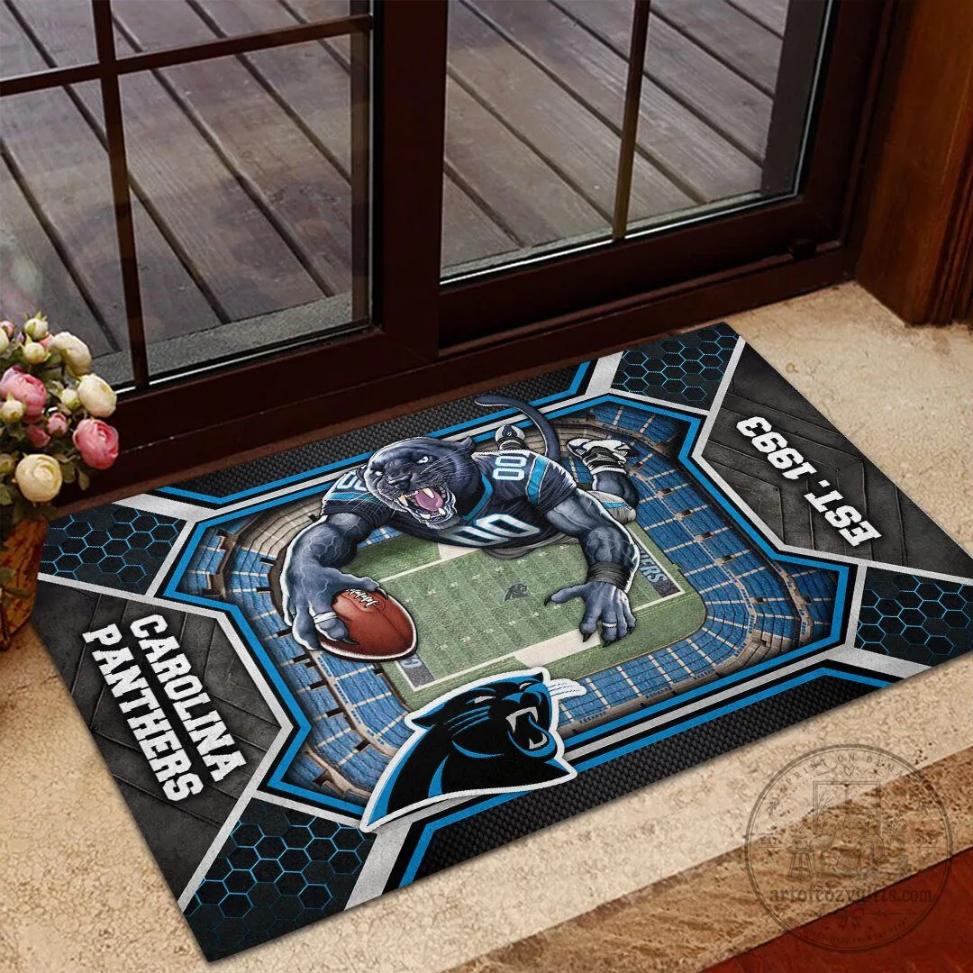 Carolina Panthers Football Team Stadium Design Doormat