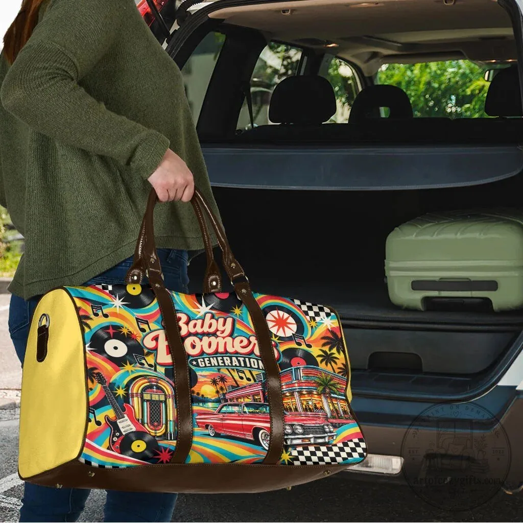 Baby Boomers Generation Vintage Retro Classic Car And Vinyl Records Travel Bag 9 Baby Boomers Generation Vintage Retro Classic Car And Vinyl Records Travel Bag