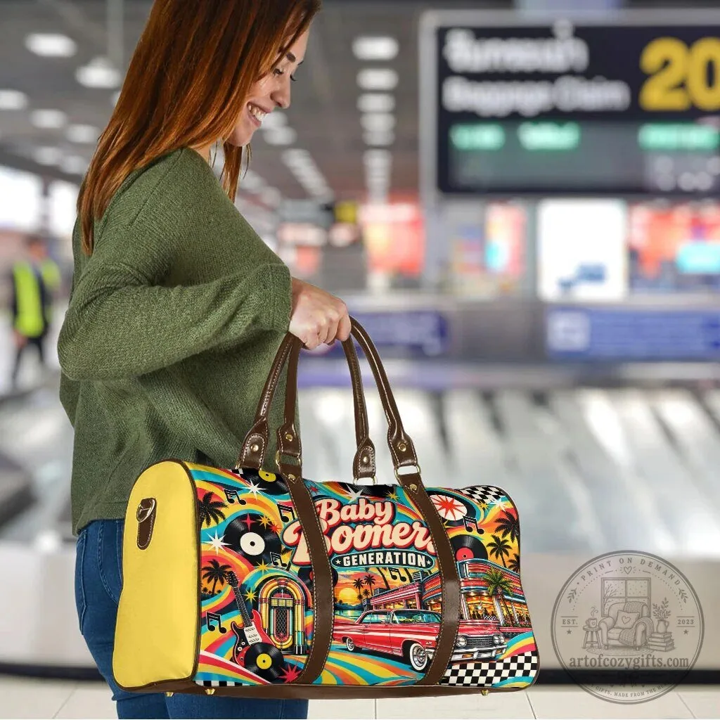 Baby Boomers Generation Vintage Retro Classic Car And Vinyl Records Travel Bag 11 Baby Boomers Generation Vintage Retro Classic Car And Vinyl Records Travel Bag