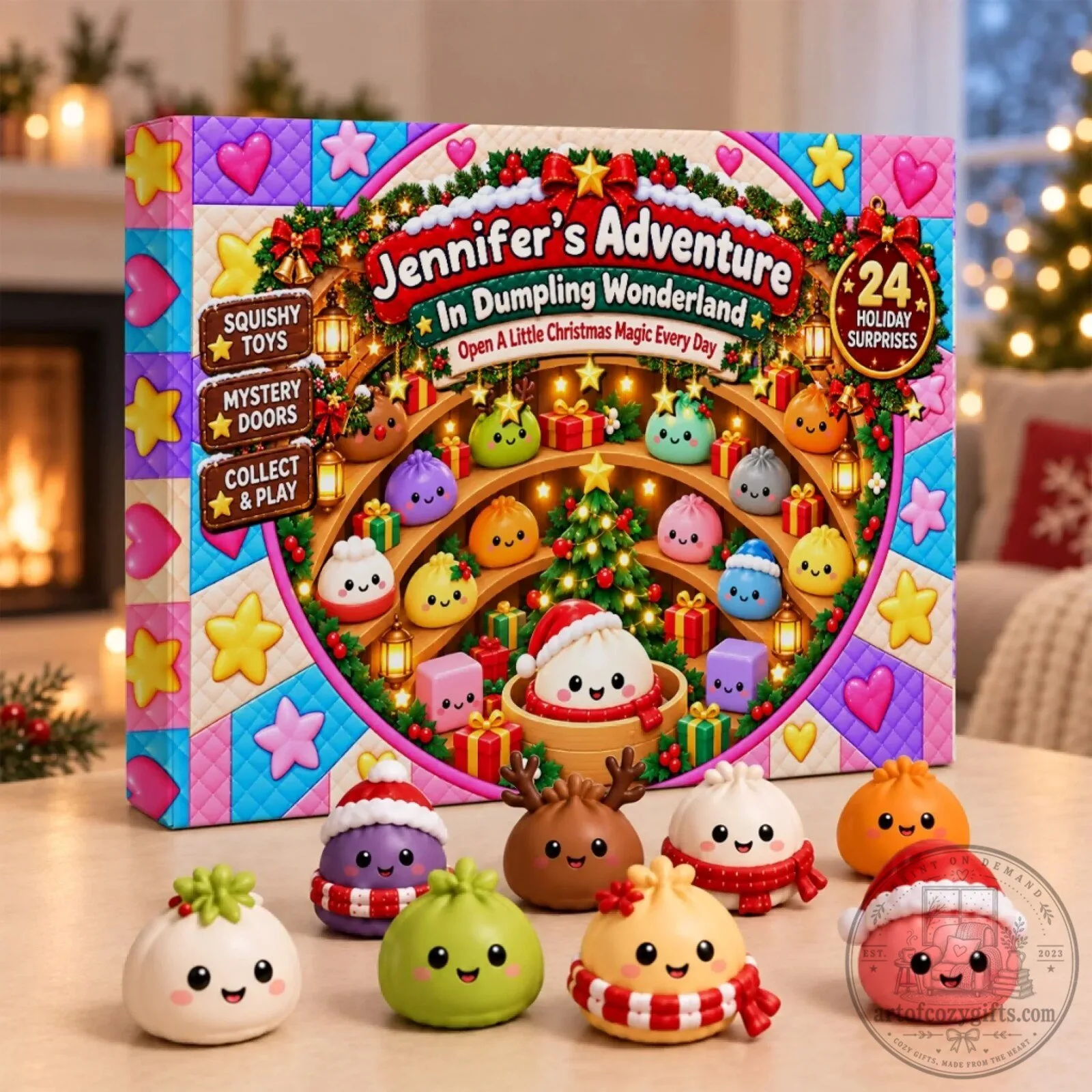 Personalized Christmas Dumpling Wonderland Squishy Toys Advent Calendar