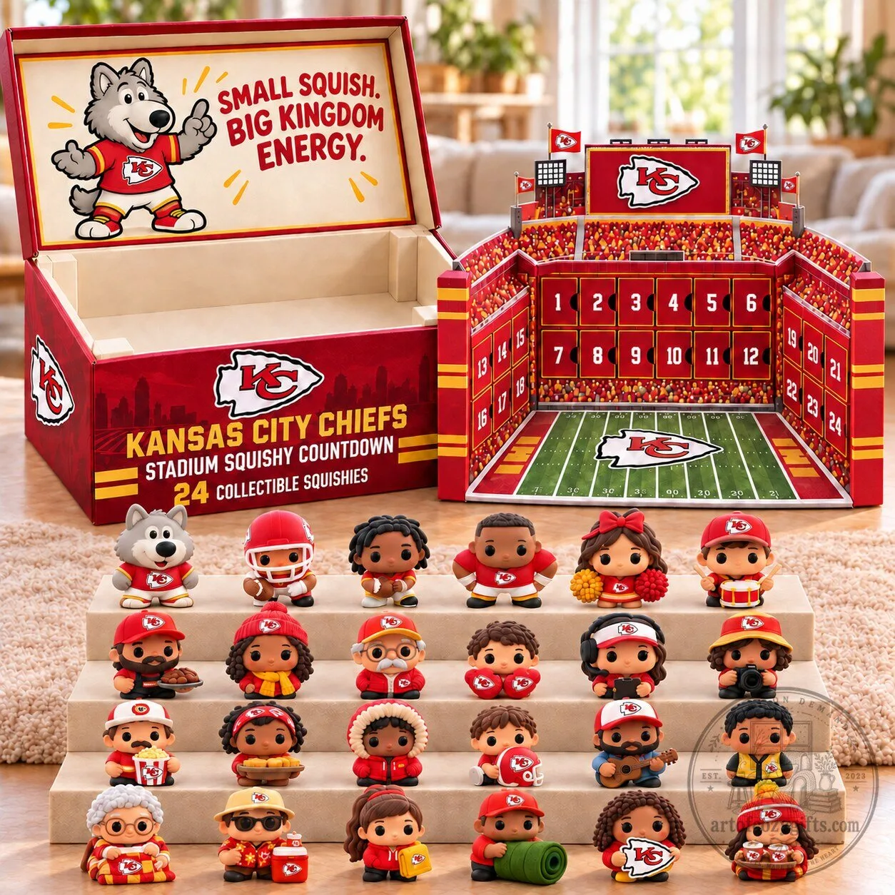 Kansas City Chiefs NFL Football Stadium Squishy Countdown Advent Calendar