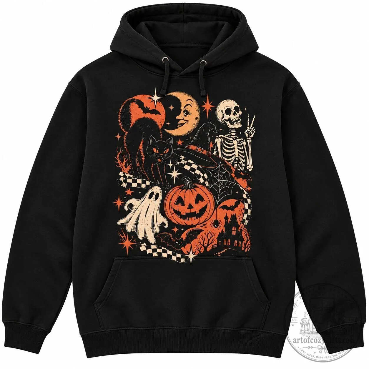 Retro Halloween Black Cat Ghost Skeleton Moon Pumpkin Spooky Vintage T-Shirt 13 Retro Halloween Black Cat Ghost Skeleton Moon Pumpkin Spooky Vintage T-Shirt