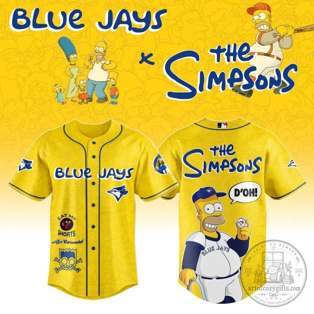 Toronto Blue Jays The Simpsons Homer Simpson Baseball Jersey