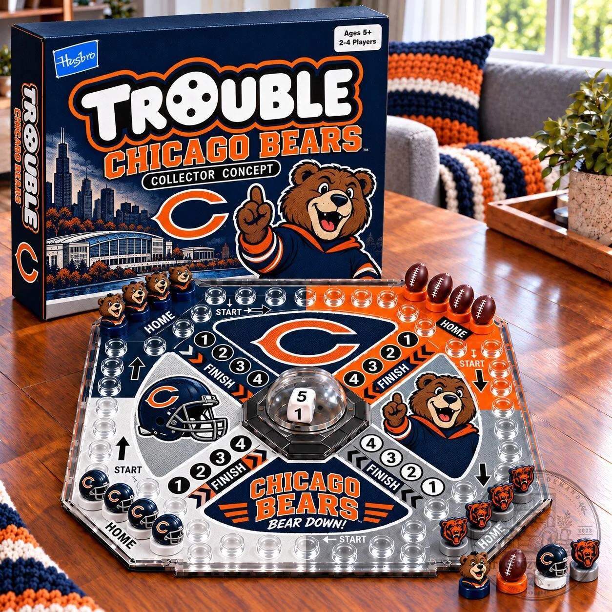 Chicago Bears Trouble Board Game Collector's Edition for Family Fun