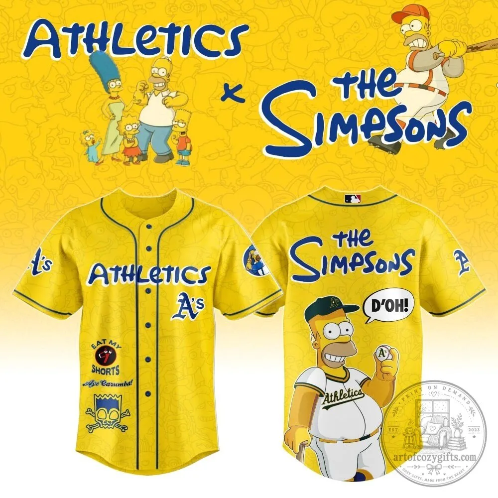 Homer Simpson Baseball Jersey for Oakland Athletics from The Simpsons