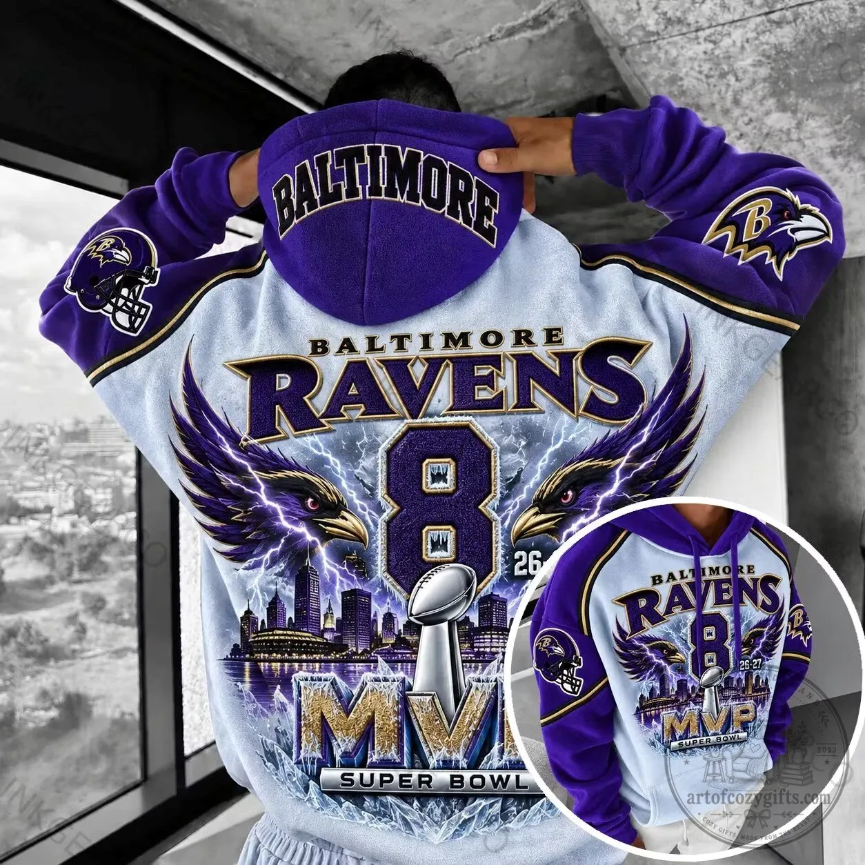 Baltimore Ravens Super Bowl MVP Championship Football Hoodie