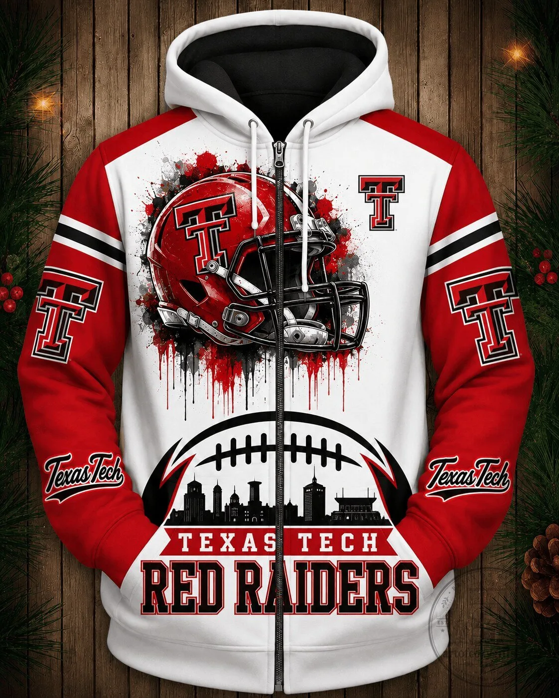 Full-Zip Hoodie for Texas Tech Red Raiders Football Enthusiasts
