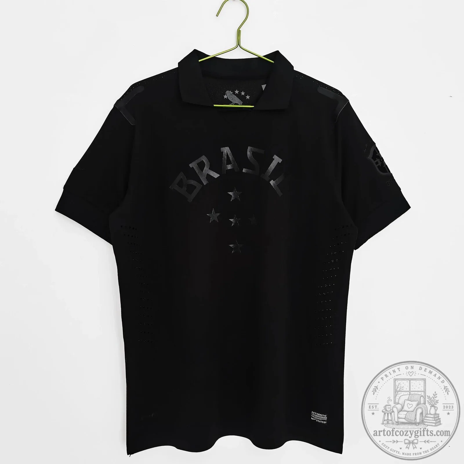 Brazil National Football Team Black Retro Polo Shirt