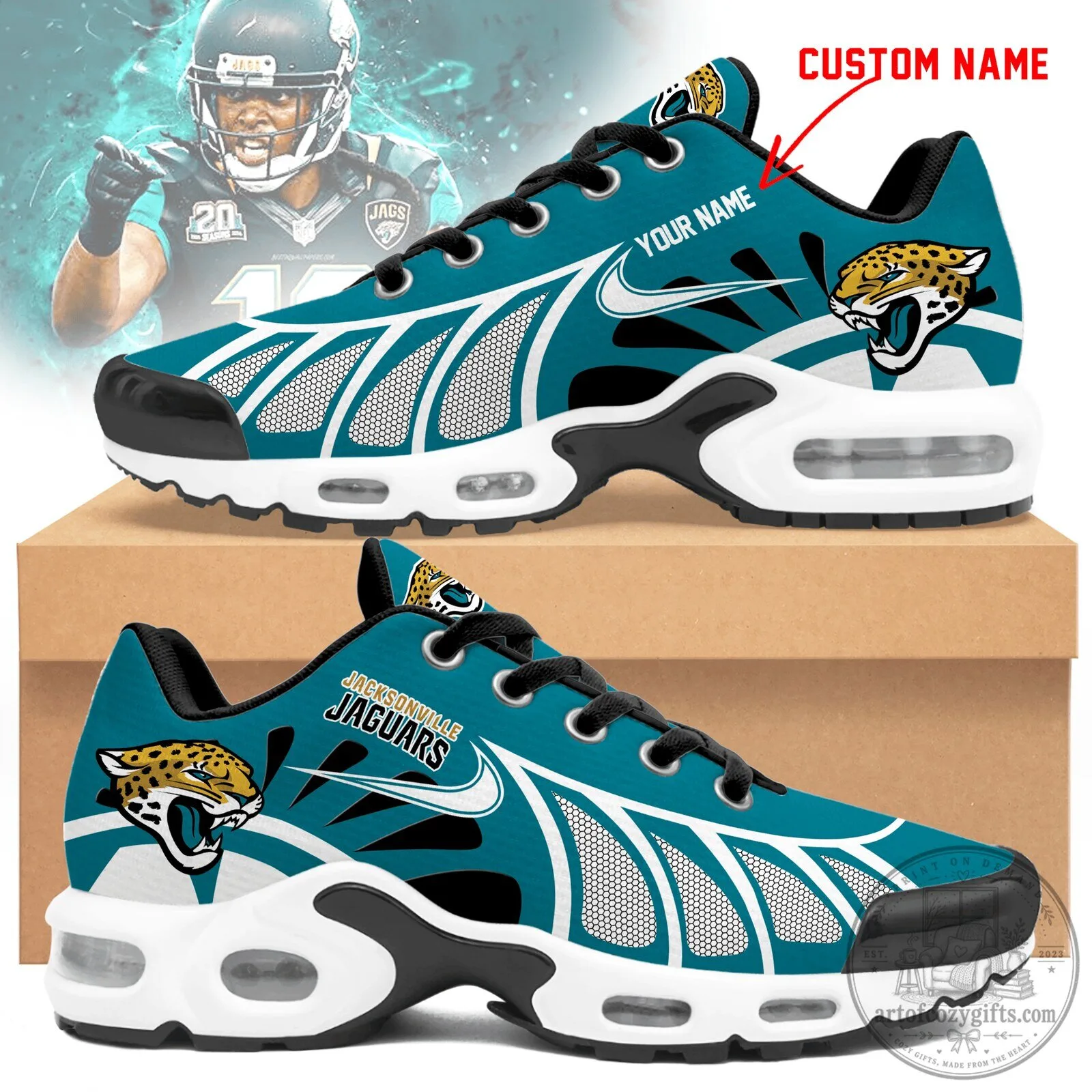Personalized Air Max Style Running Shoes for Jacksonville Jaguars Fans