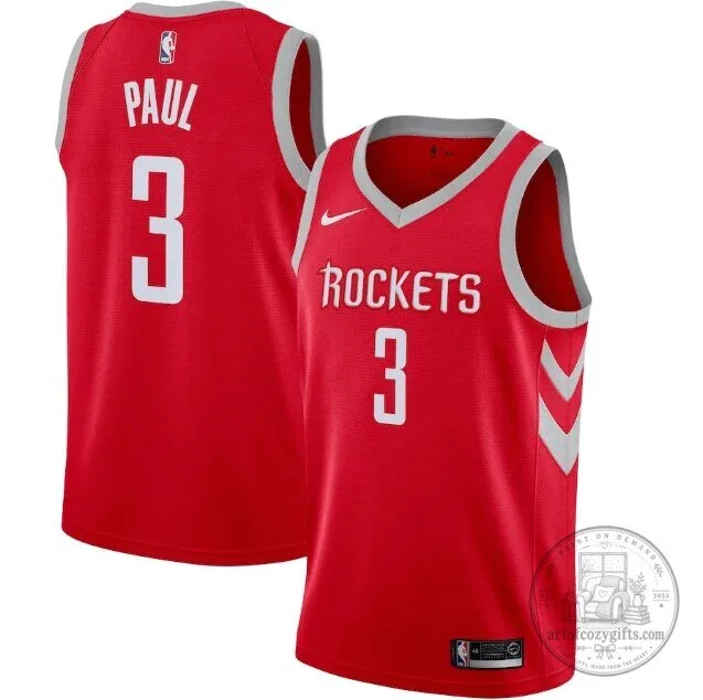 Houston Rockets Chris Paul Red Icon Edition Basketball Jersey