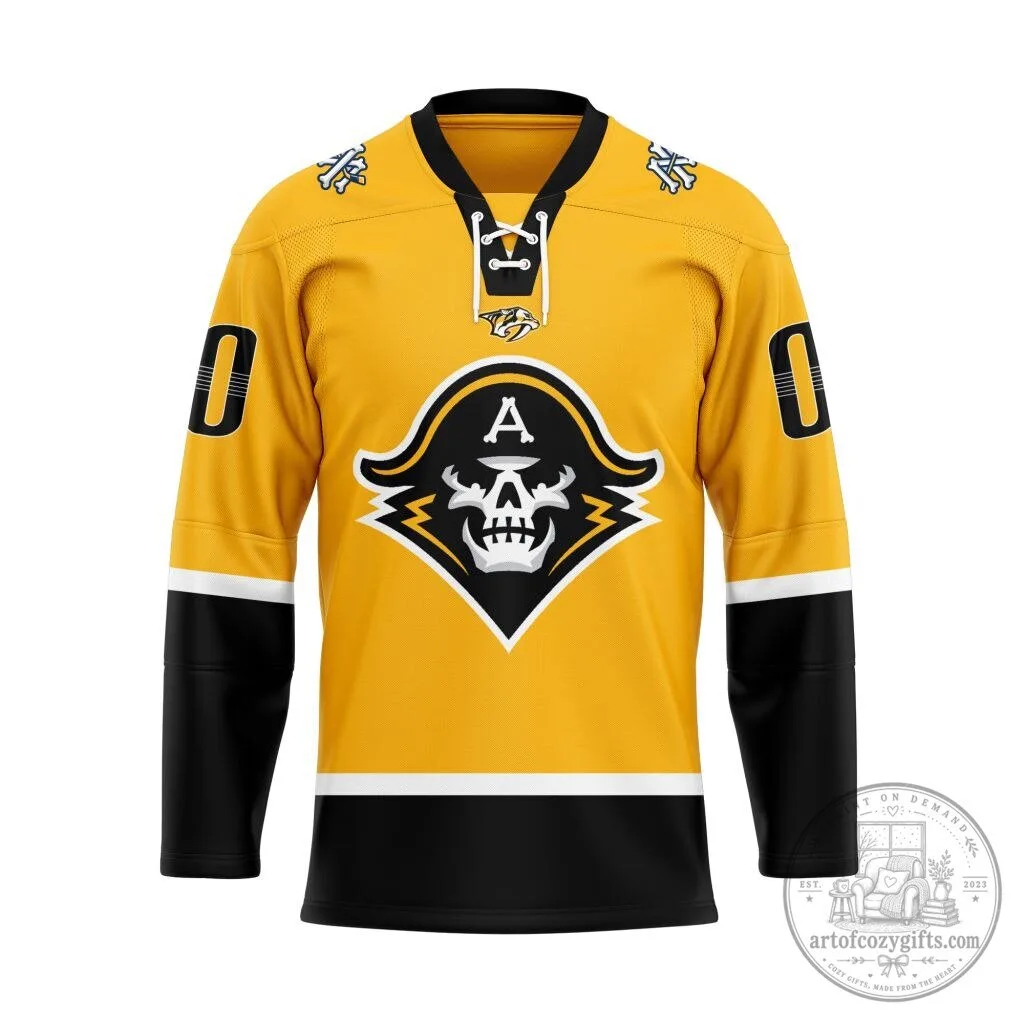 Milwaukee Admirals Special Salute To Nashville Black Lace Hockey Jersey