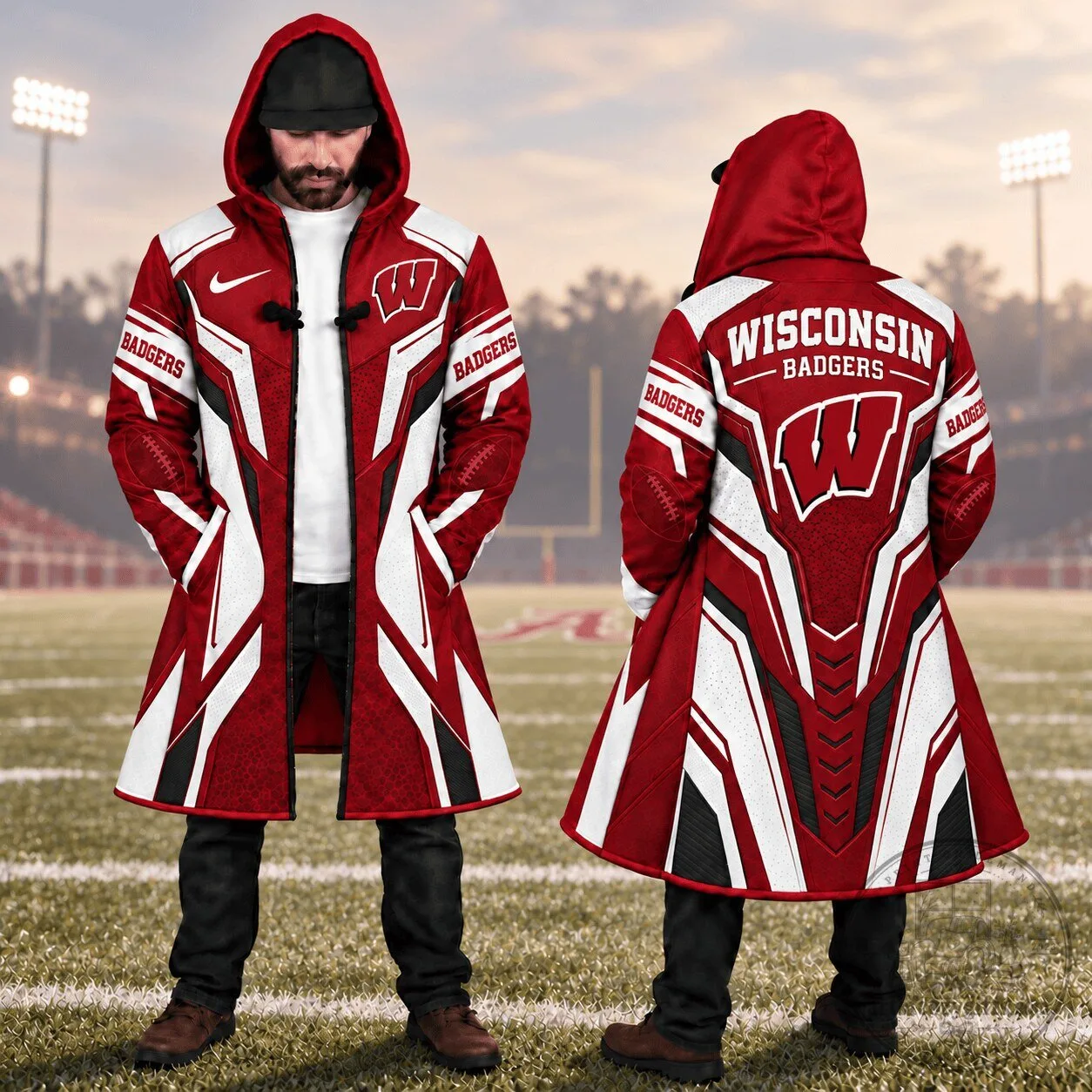 Wisconsin Badgers Football Team Premium Cloak Jacket