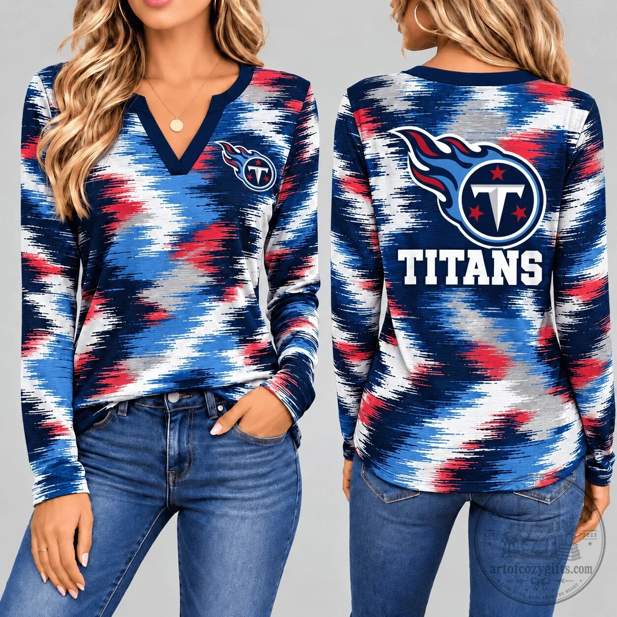 Tennessee Titans National Football League Dynamic Brushstroke Long Sleeve Shirt