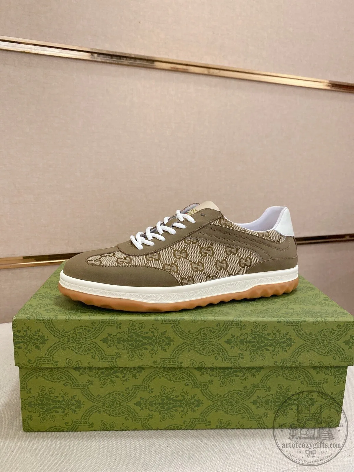 Gucci Monogram Pattern Brown Luxury Designer Sneakers 5 Gucci Monogram Pattern Brown Luxury Designer Sneakers