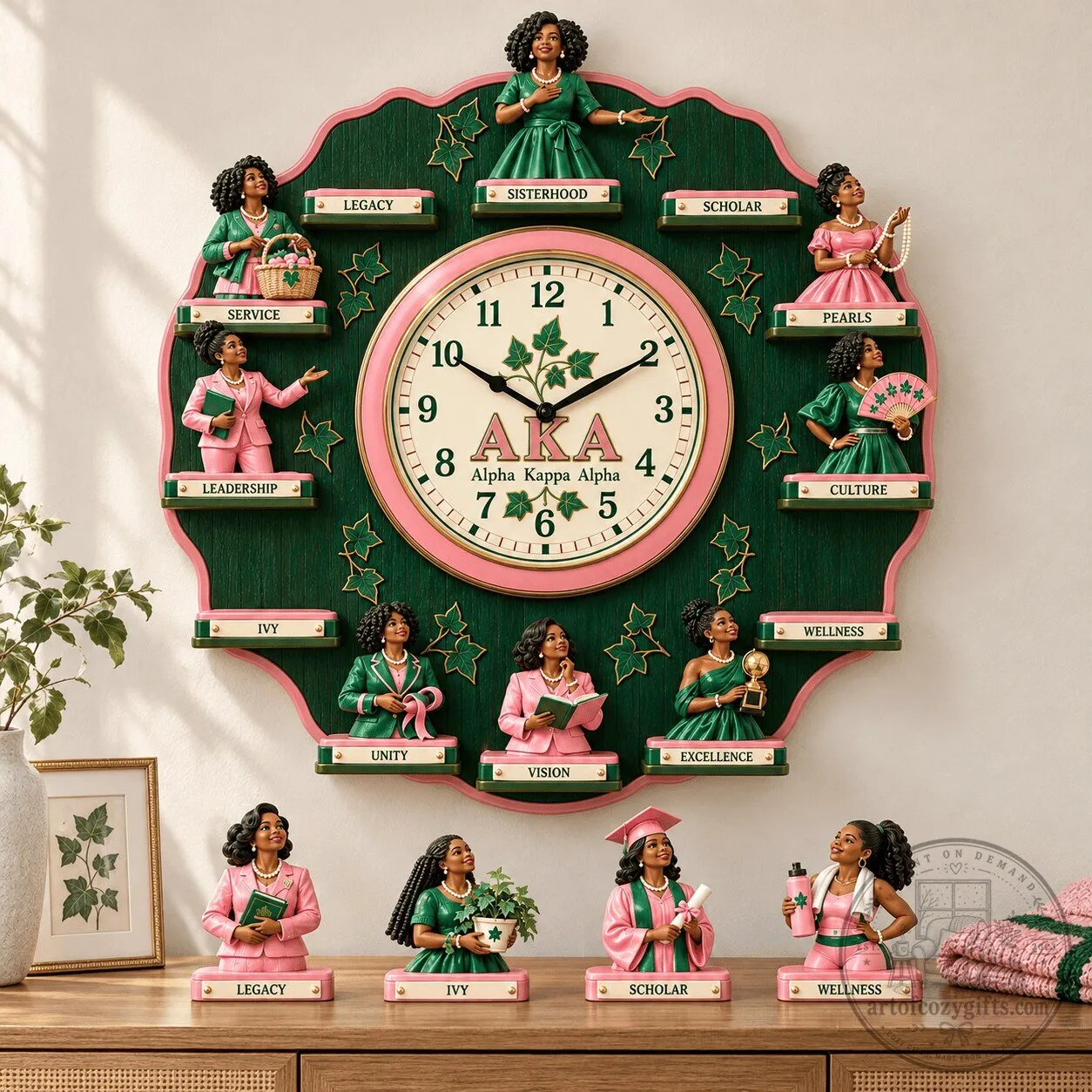 Alpha Kappa Alpha Sorority Sisterhood Legacy Wall Clock