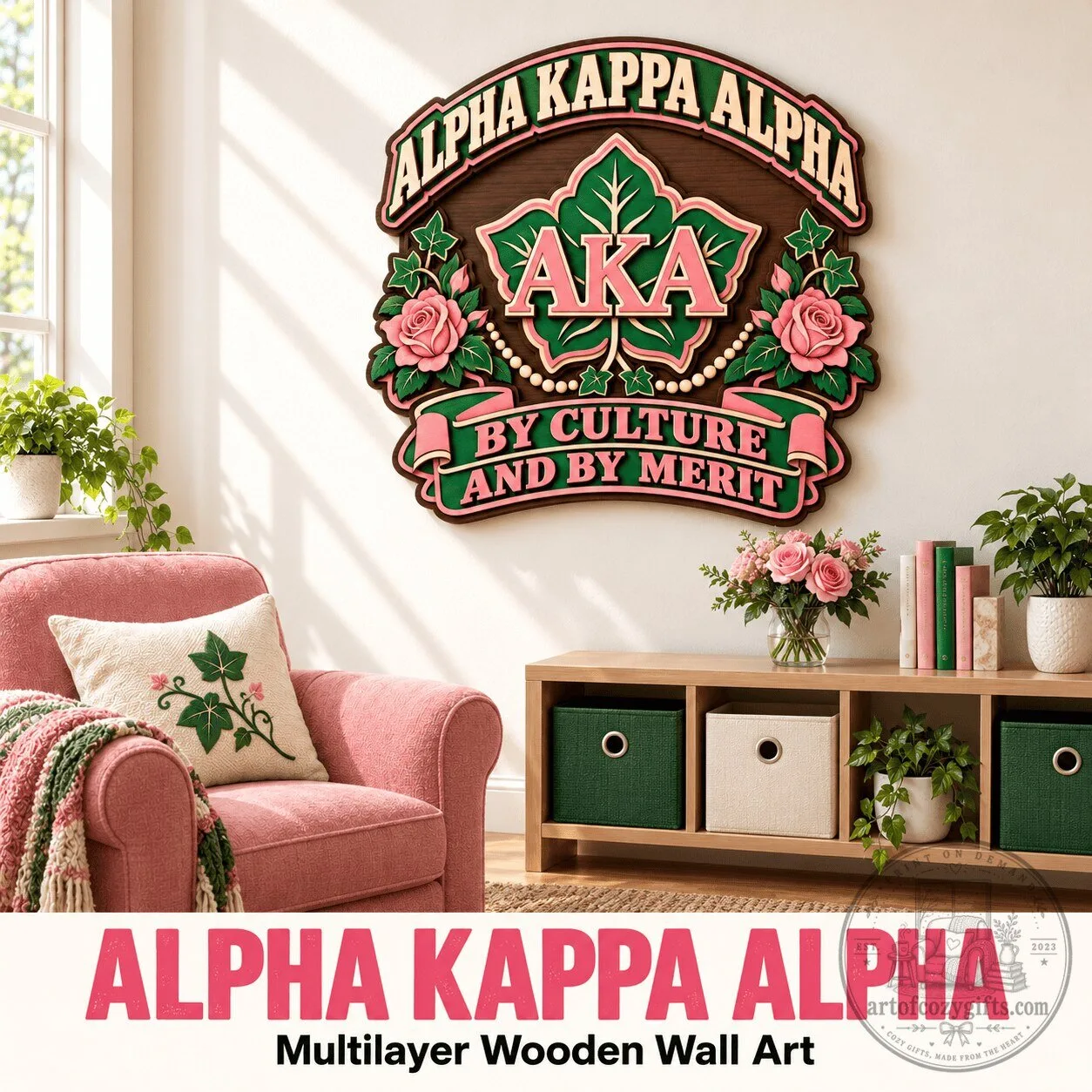Alpha Kappa Alpha Sorority Multilayer Wooden Wall Art Plaque 1 Alpha Kappa Alpha Sorority Multilayer Wooden Wall Art Plaque