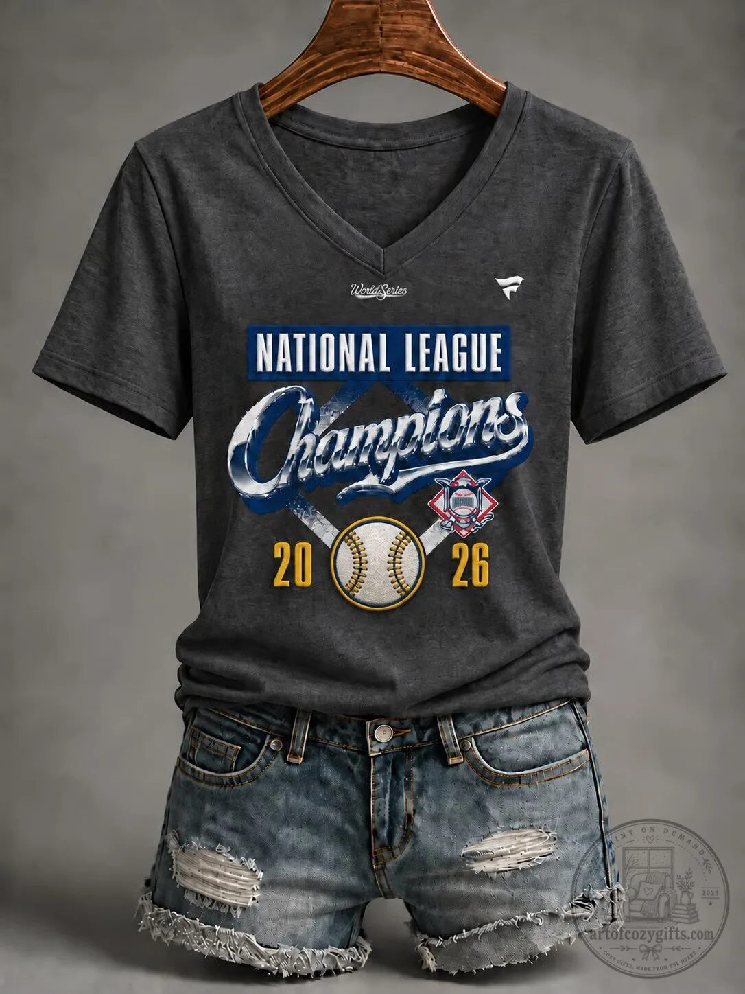 National League Champions 2026 World Series Baseball Fan V-Neck T-Shirt 1 National League Champions 2026 World Series Baseball Fan V-Neck T-Shirt